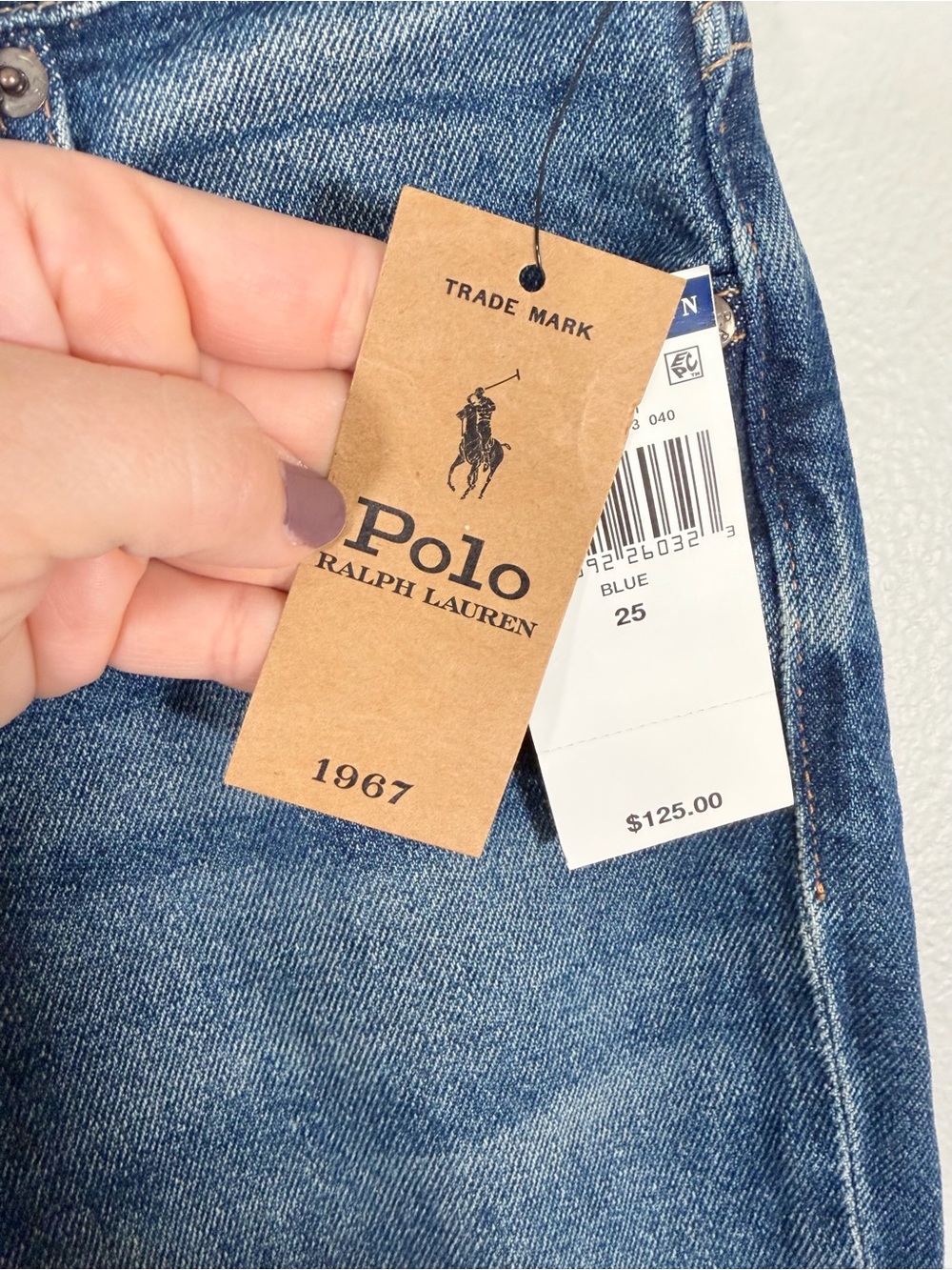 NWT Polo Ralph Lauren Blue Jeans The Tompkins Mid Rise Skinny Pants Women Kid 25 - Picture 3 of 9